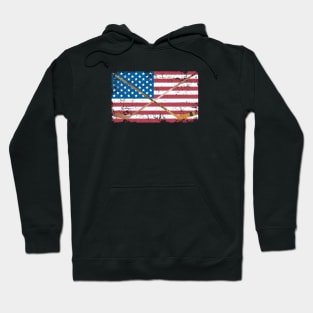 AMERICAN FLAG WITH HOCKEY STICKS Hoodie